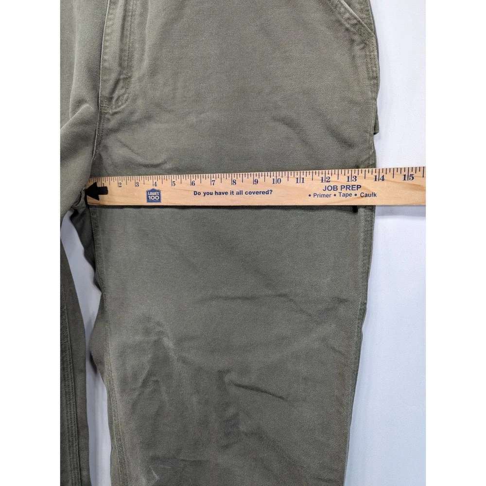 Carhartt Mens‎ Loose Fit Carpenter Pants Olive Gray Duck Canvas 38x30 Workwear